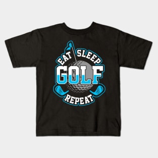 Eat sleep golf repeat Kids T-Shirt